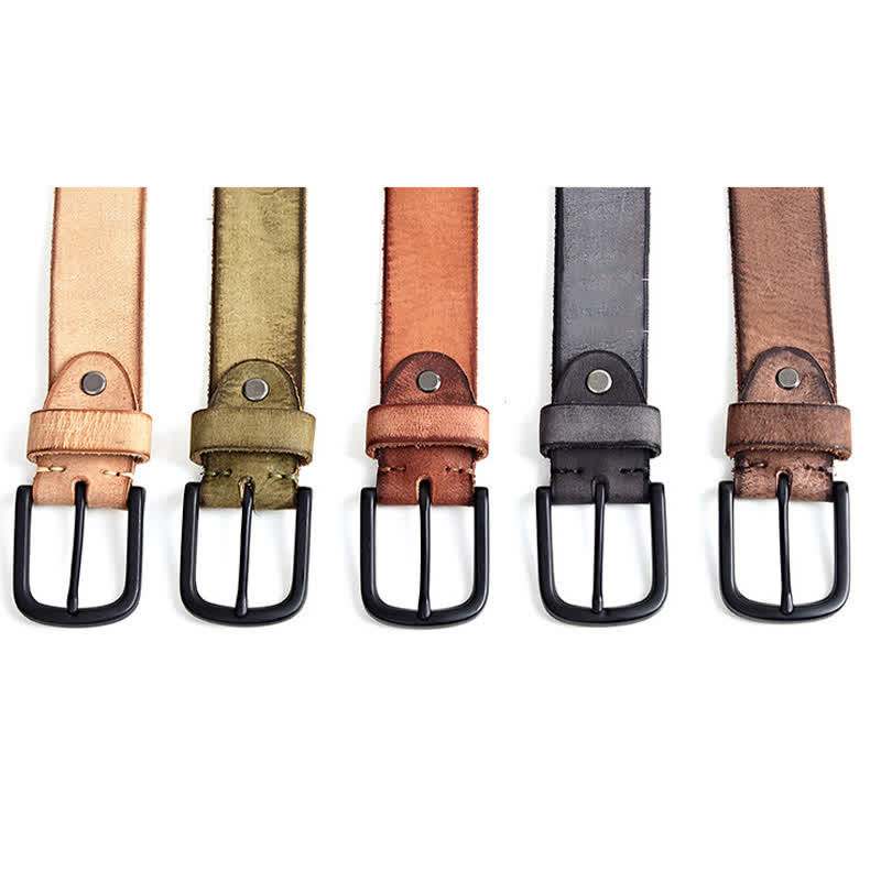 Men's Minimalist Style Dull Polish Leather Belt - image 5