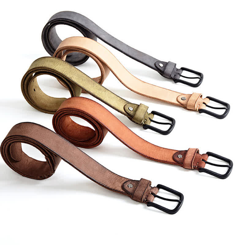 Men's Minimalist Style Dull Polish Leather Belt - image 4