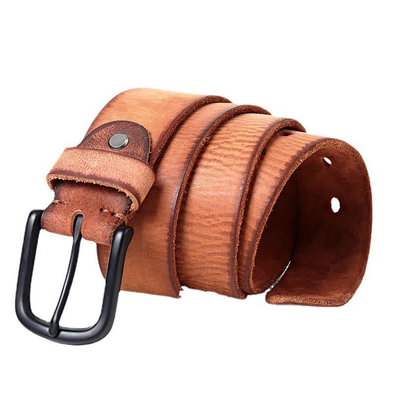 Men's Minimalist Style Dull Polish Leather Belt - image 0