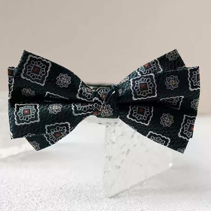 Men's Vintage Printed Double Layered Handkerchief Bow Tie - Style #5 - Bow Tie - image 13