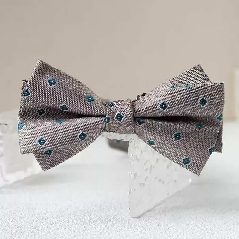 Men's Vintage Printed Double Layered Handkerchief Bow Tie - Style #8 - Bow Tie - image 19
