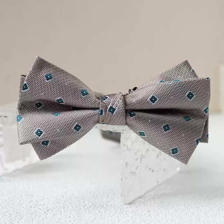 Men's Vintage Printed Double Layered Handkerchief Bow Tie - Style #8 - Bow Tie - image 19