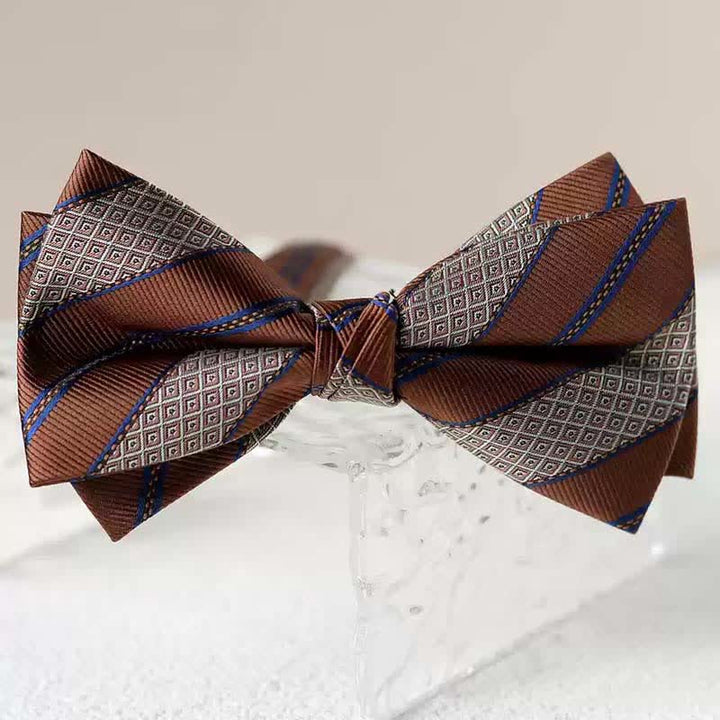 Men's Vintage Printed Double Layered Handkerchief Bow Tie - Style #2 - Bow Tie - image 6