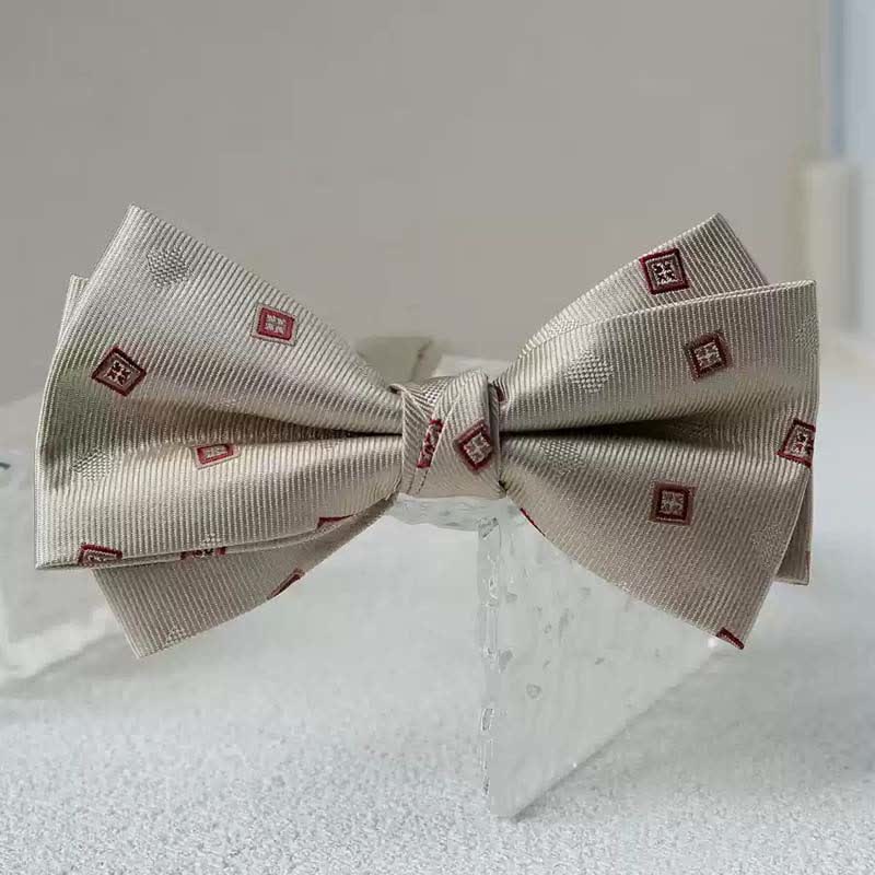 Men's Vintage Printed Double Layered Handkerchief Bow Tie - Style #3 - Bow Tie - image 9
