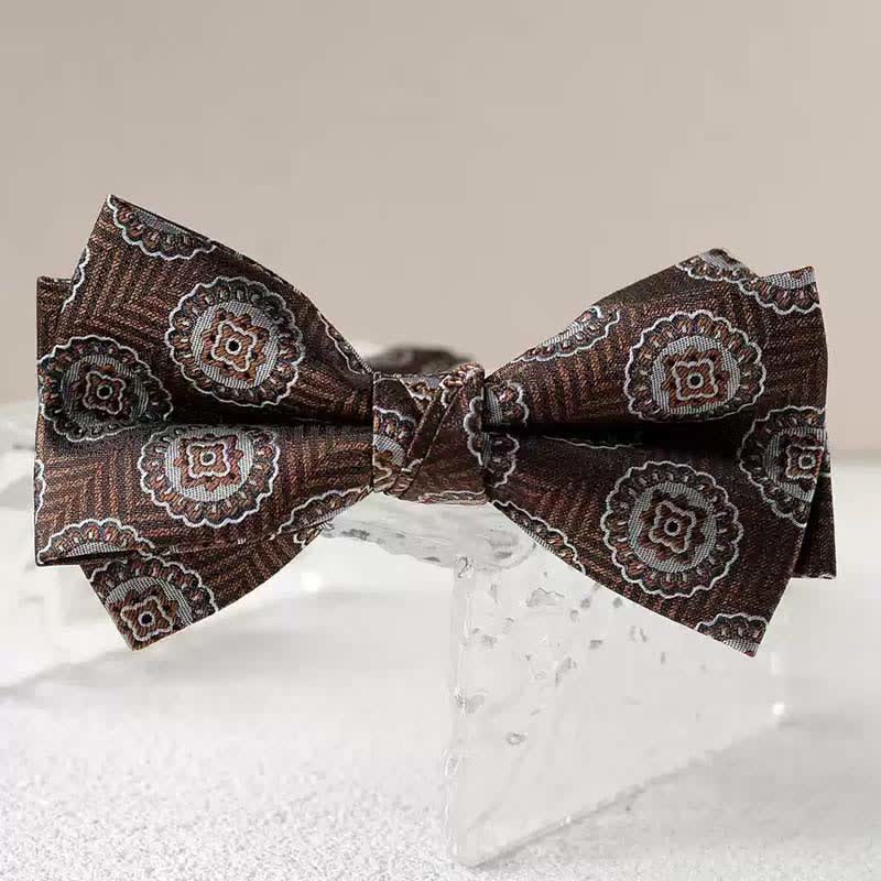 Men's Vintage Printed Double Layered Handkerchief Bow Tie - Style #7 - Bow Tie - image 17