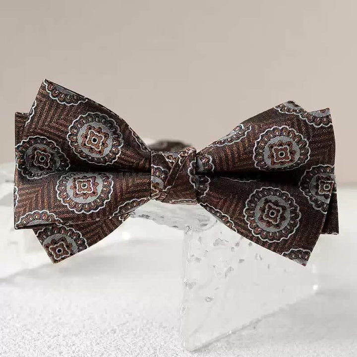 Men's Vintage Printed Double Layered Handkerchief Bow Tie - Style #7 - Bow Tie - image 17