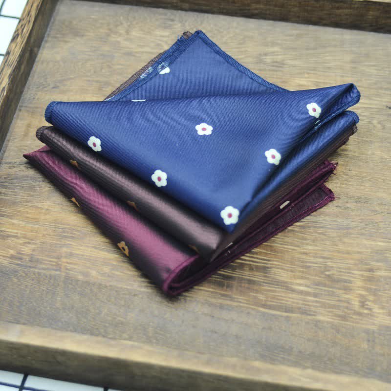 2Pcs Men's Mini Flower Printed Handkerchief Bow Tie - image 1
