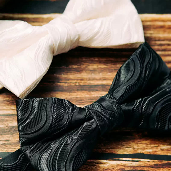 2Pcs Men's Three-Dimensional Vine Pattern Handkerchief Bow Tie - image 4