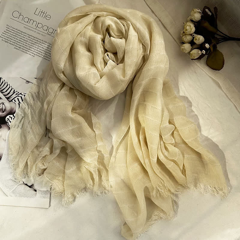 Classical Striped Pattern Four Season Thin Scarf - image 14