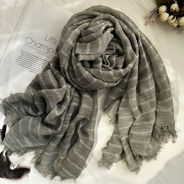 Classical Striped Pattern Four Season Thin Scarf - image 4