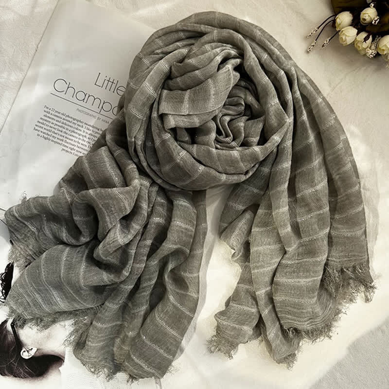 Classical Striped Pattern Four Season Thin Scarf - image 4