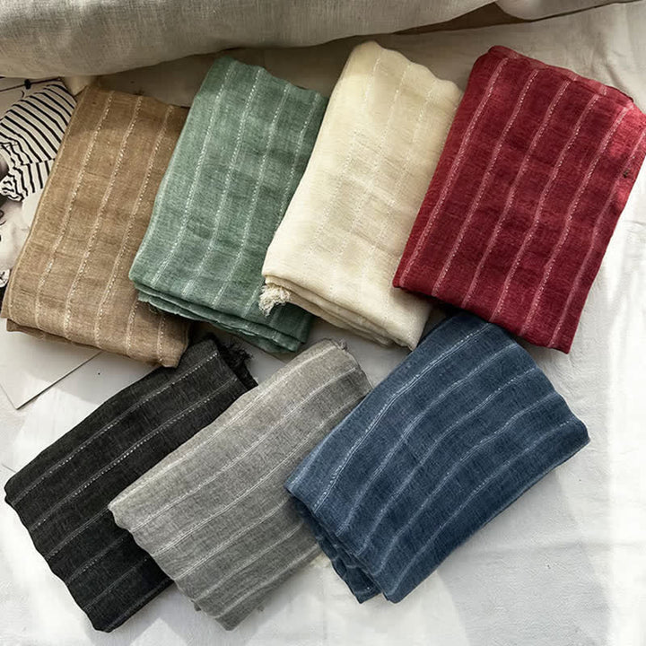Classical Striped Pattern Four Season Thin Scarf - image 0