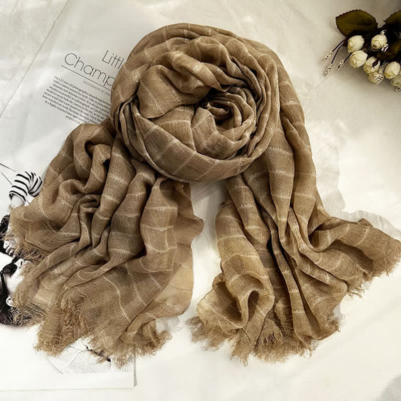 Classical Striped Pattern Four Season Thin Scarf - image 10