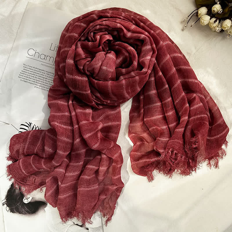Classical Striped Pattern Four Season Thin Scarf - image 2