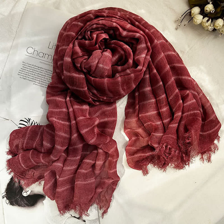 Classical Striped Pattern Four Season Thin Scarf - image 2