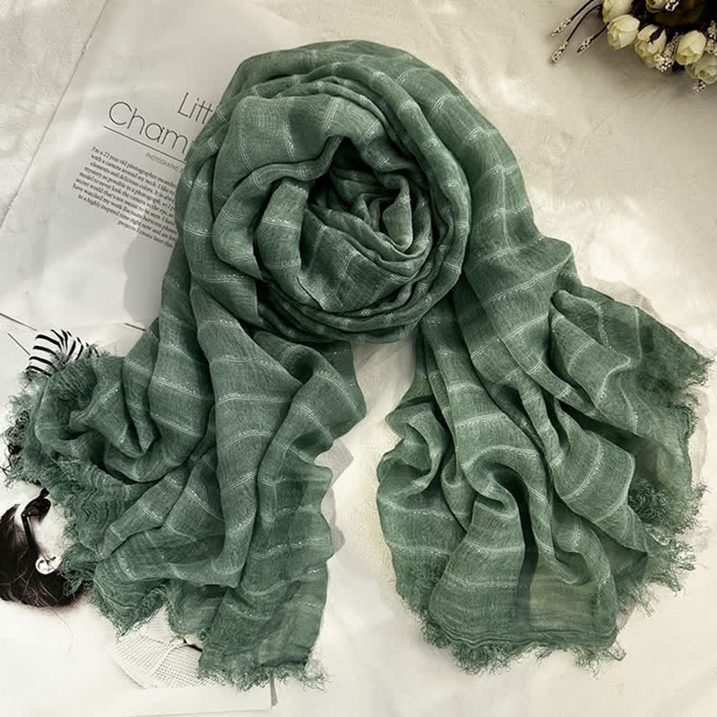 Classical Striped Pattern Four Season Thin Scarf - image 8