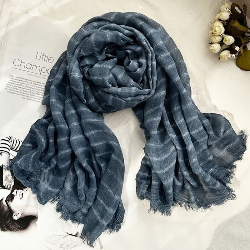 Classical Striped Pattern Four Season Thin Scarf - image 12