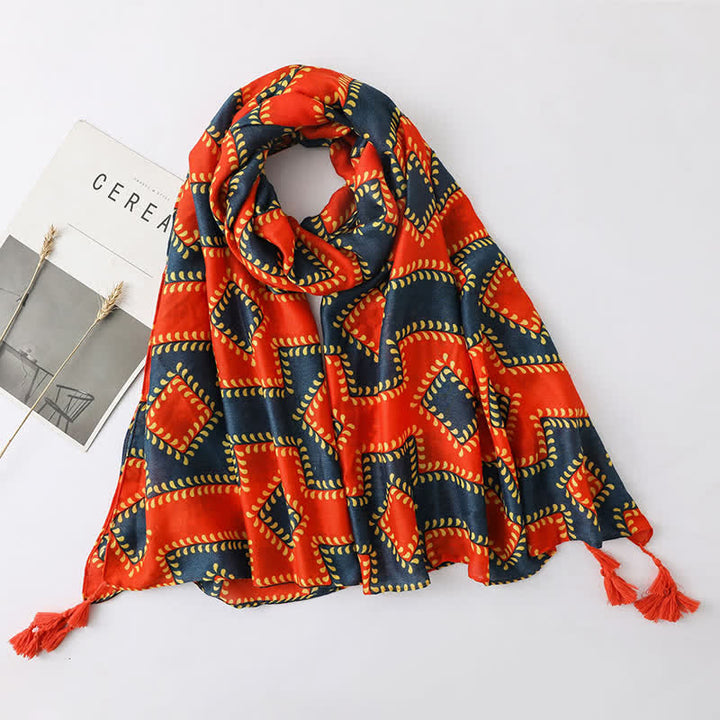 Vacation Style Beach Shawl Tassels Thin Scarf - Style #9 - image 8