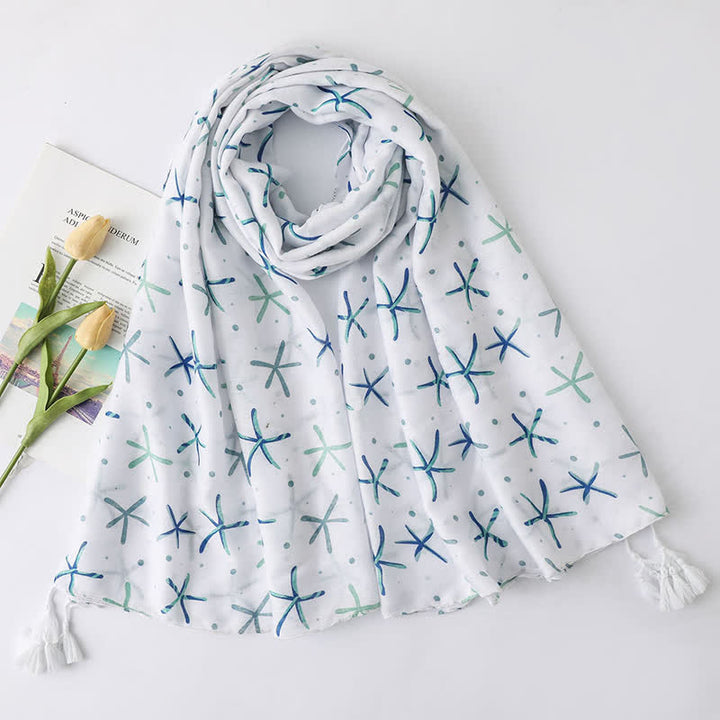 Vacation Style Beach Shawl Tassels Thin Scarf - Style #2 - image 1
