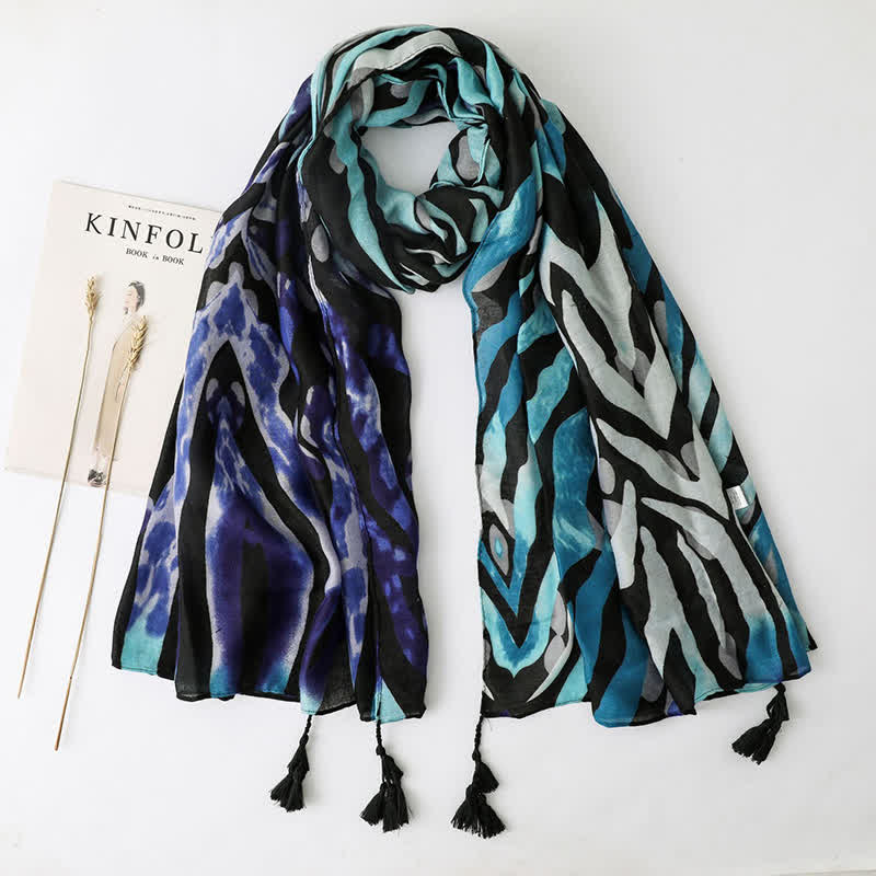 Vacation Style Beach Shawl Tassels Thin Scarf - Style #1 - image 0