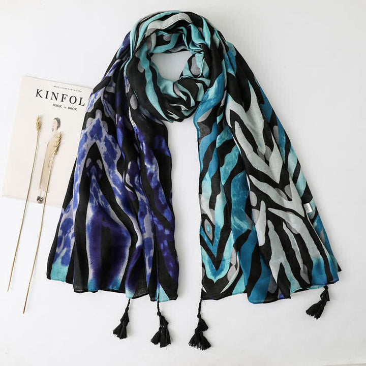 Vacation Style Beach Shawl Tassels Thin Scarf - Style #1 - image 0
