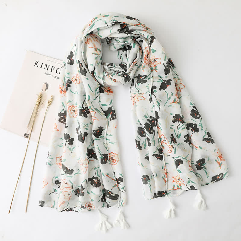 Vacation Style Beach Shawl Tassels Thin Scarf - Style #12 - image 11