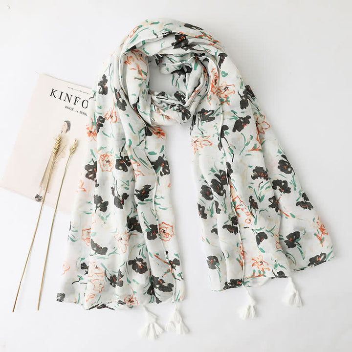 Vacation Style Beach Shawl Tassels Thin Scarf - Style #12 - image 11