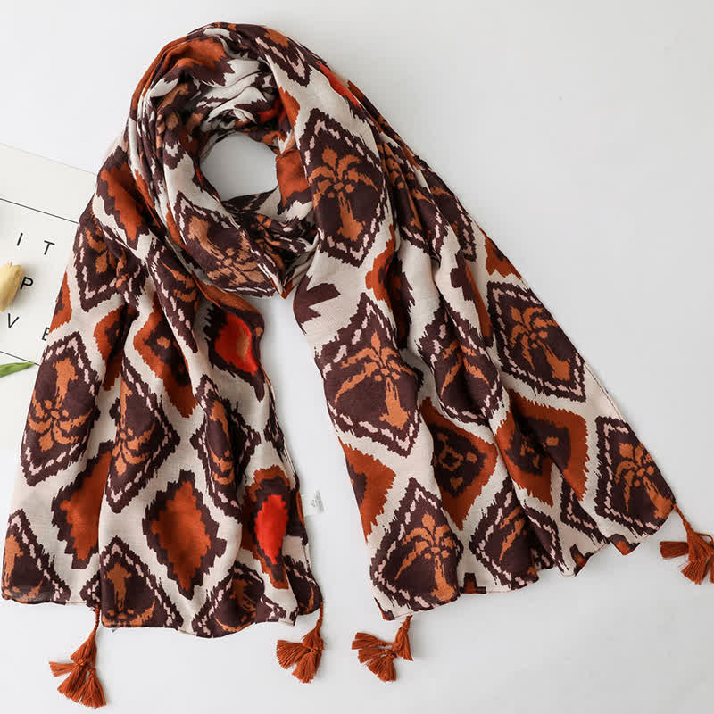 Vacation Style Beach Shawl Tassels Thin Scarf - Style #6 - image 5