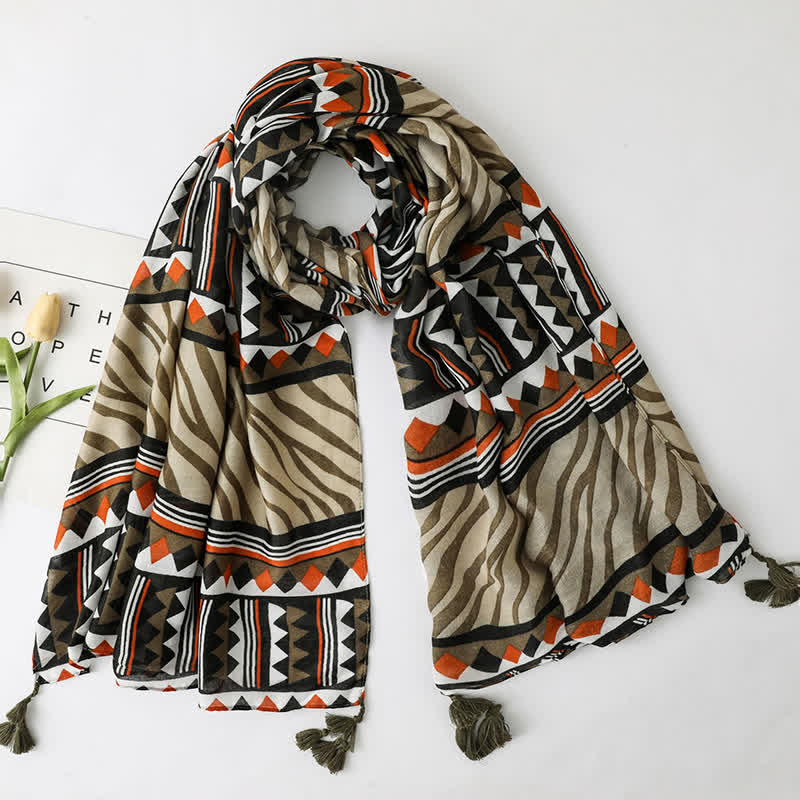 Vacation Style Beach Shawl Tassels Thin Scarf - Style #7 - image 6