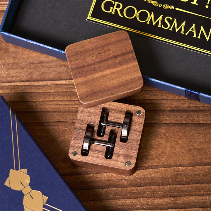 4Pcs Necktie Cuffinks Socks Suit Set Customizable Flask Groomsmen Gift Box - image 5
