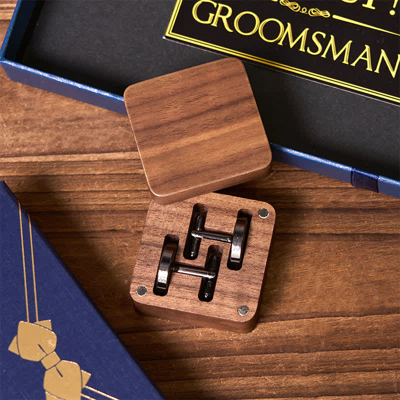 4Pcs Necktie Cuffinks Socks Suit Set Customizable Flask Groomsmen Gift Box - image 5
