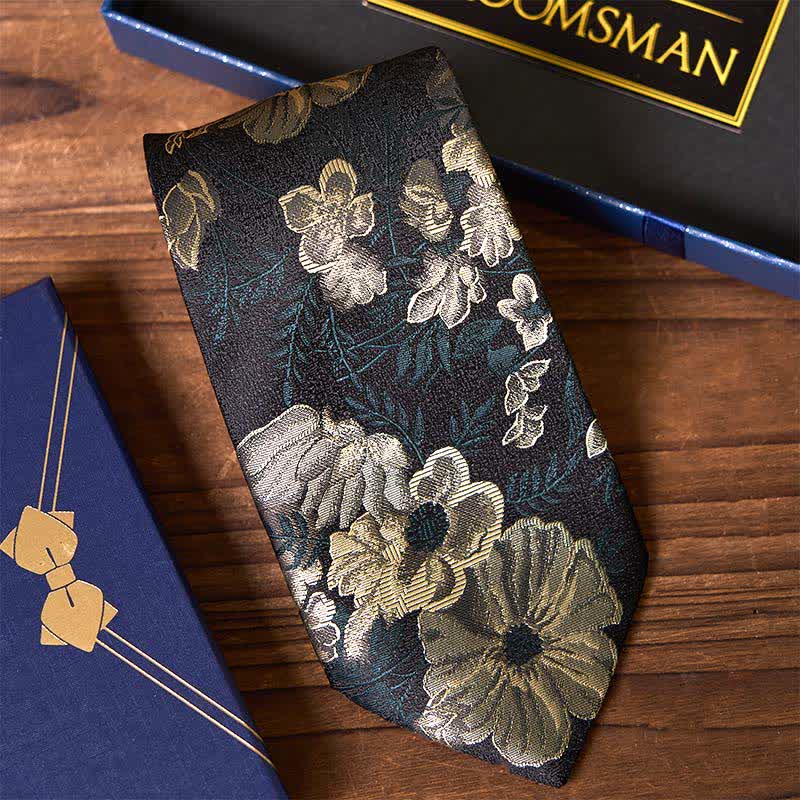 4Pcs Necktie Cuffinks Socks Suit Set Customizable Flask Groomsmen Gift Box - image 4