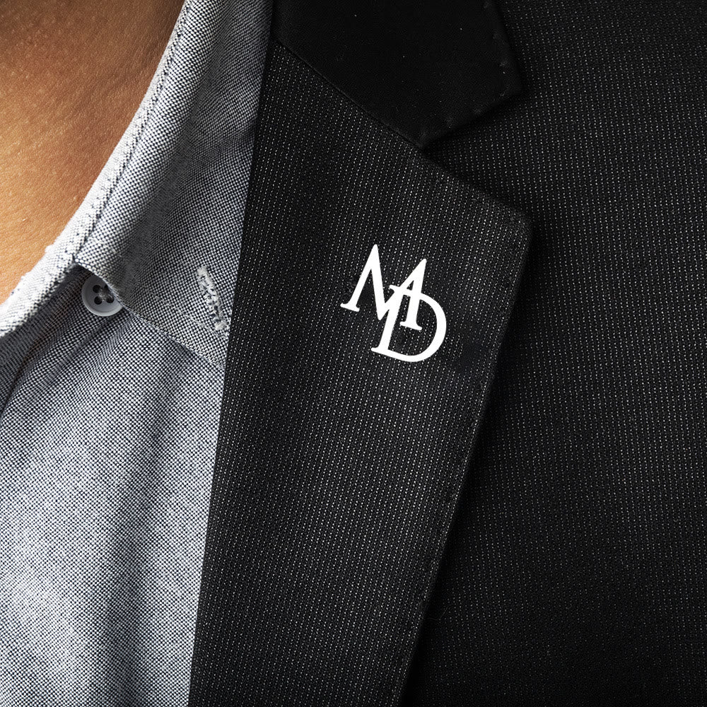 Custom Initial Letters Brooch Stainless Steel Accessories - Silver - image 0