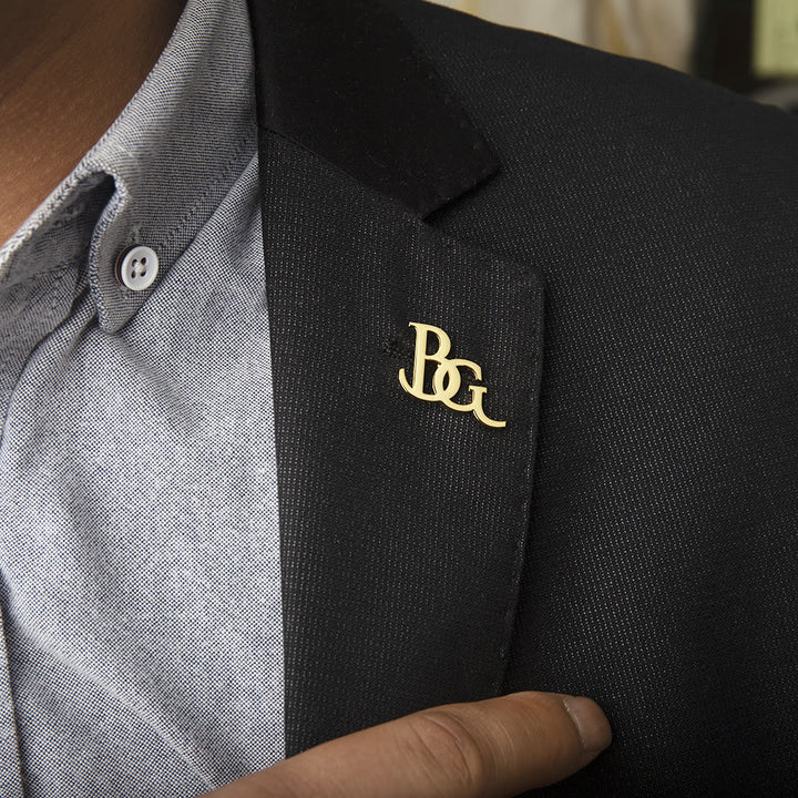 Custom Initial Letters Brooch Stainless Steel Accessories - Gold - image 6