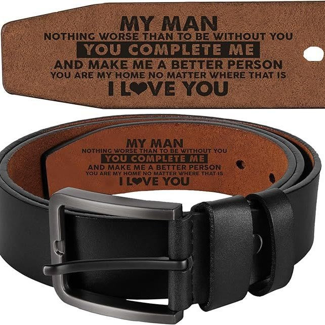 Custom Leather Belt Engraved Names Warm Gift - image 11