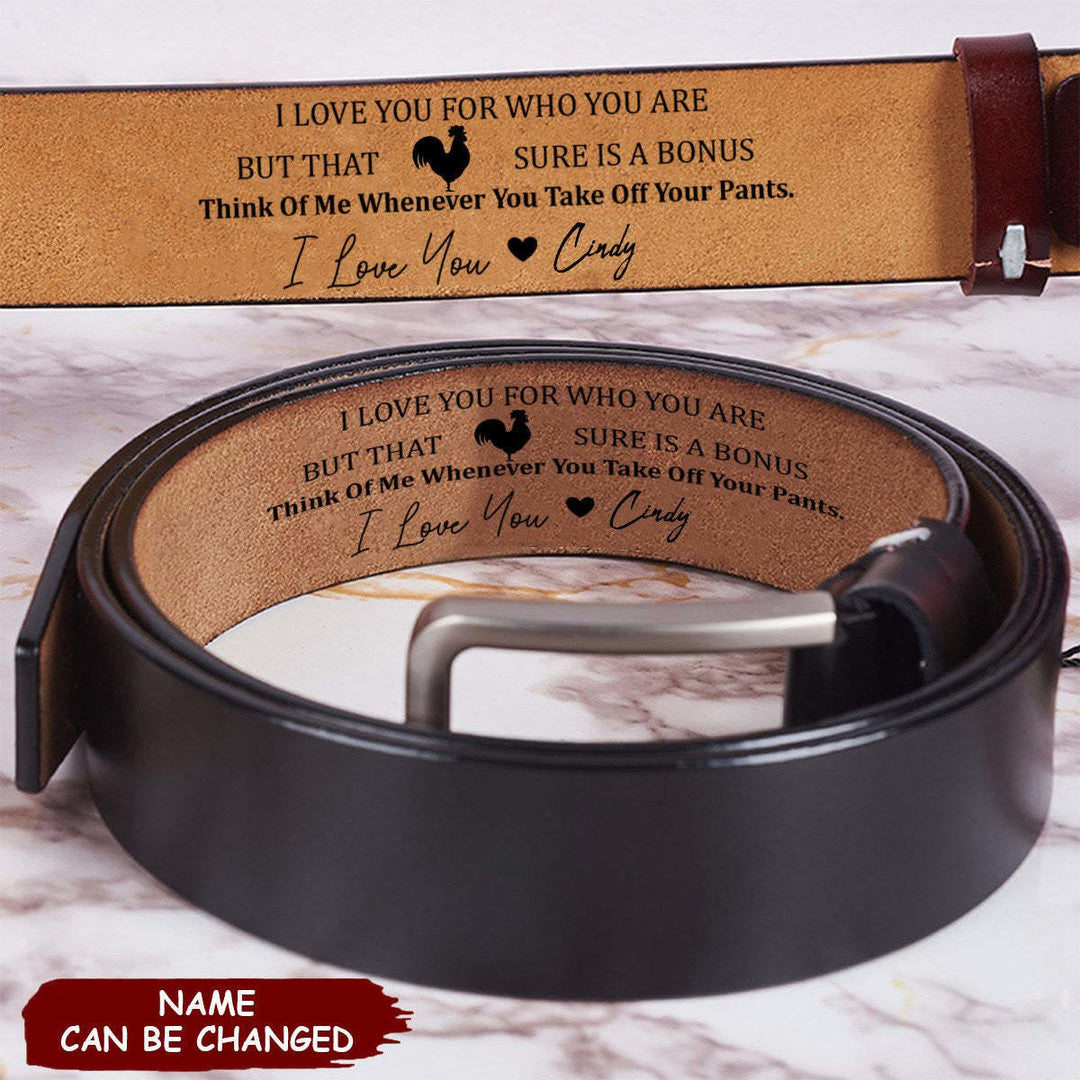Custom Leather Belt Engraved Names Warm Gift - image 8