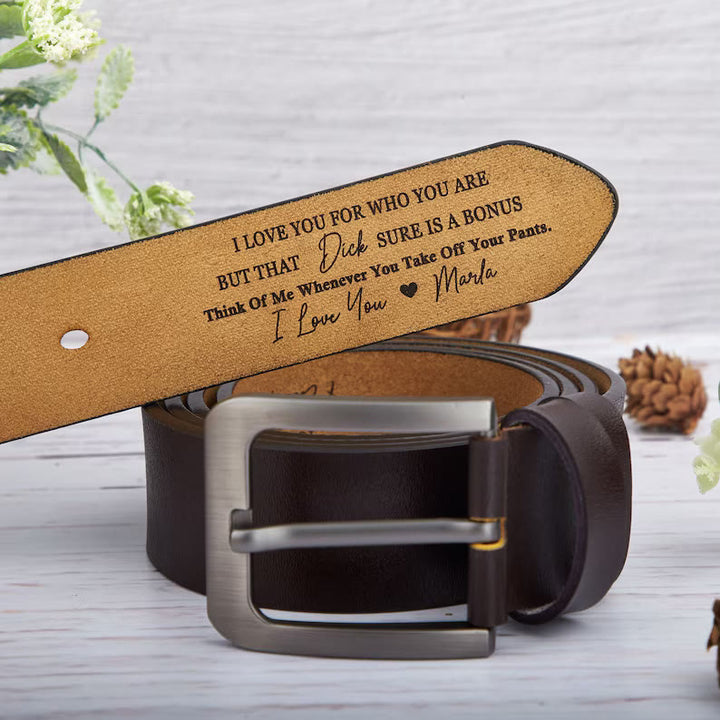 Custom Leather Belt Engraved Names Warm Gift - image 6