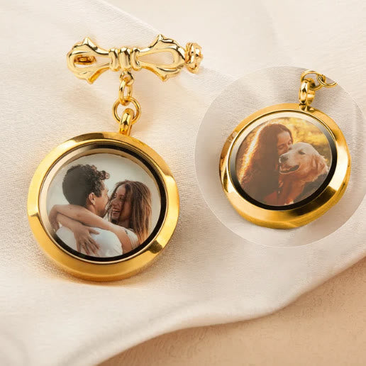 Custom Your Photo Bow Brooch Memorial Metal Brooch - image 6