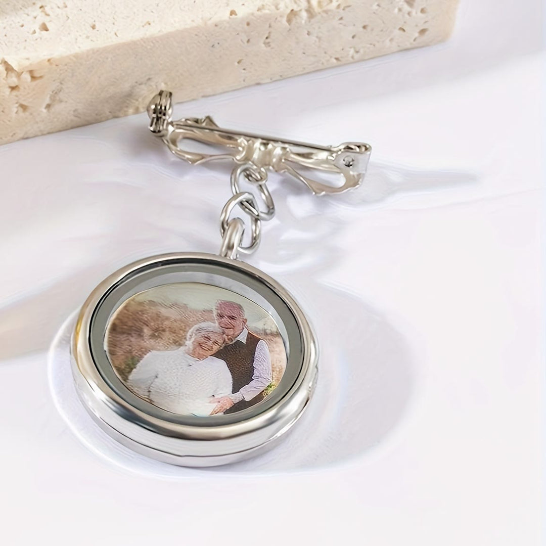 Custom Your Photo Bow Brooch Memorial Metal Brooch - Silver - image 8