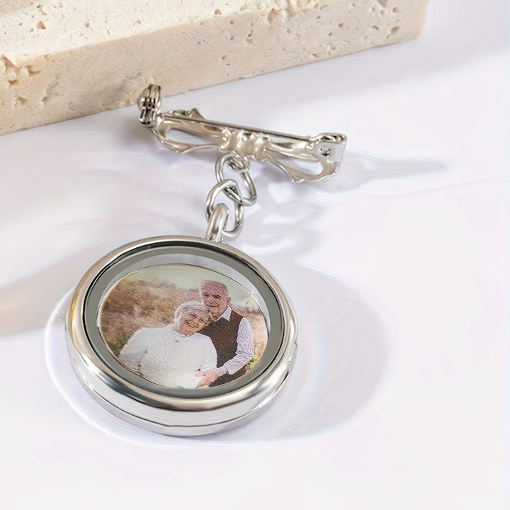 Custom Your Photo Bow Brooch Memorial Metal Brooch - Silver - image 8