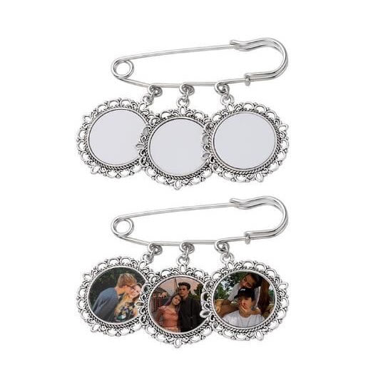 Custom Your Photos Brooch Round Stainless Pendant Brooch - image 0