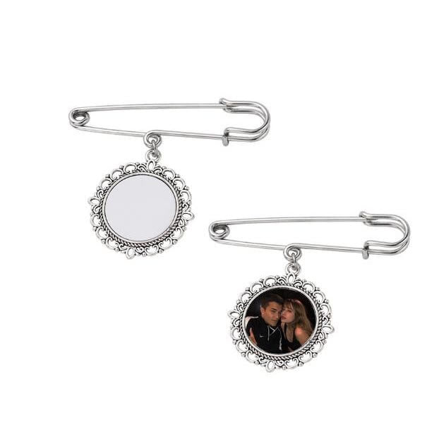 Custom Your Photos Brooch Round Stainless Pendant Brooch - image 2