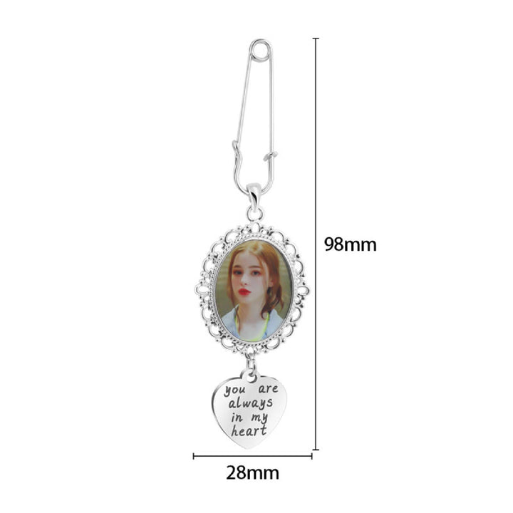 Custom Your Photos Brooch With Warm Taxt Wedding Gift - image 5