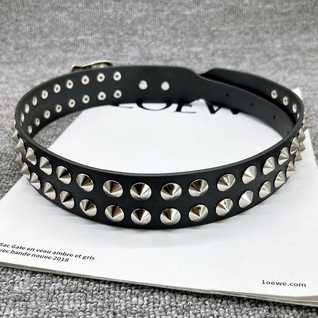 Easter Cross Pattern Belt Punk Rivet Leather Waistband - image 8
