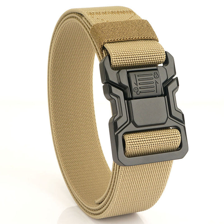 Men's Tactical Belt Elastic Quick Release Nylon Belt - Khaki - 50in / 125cm - image 10
