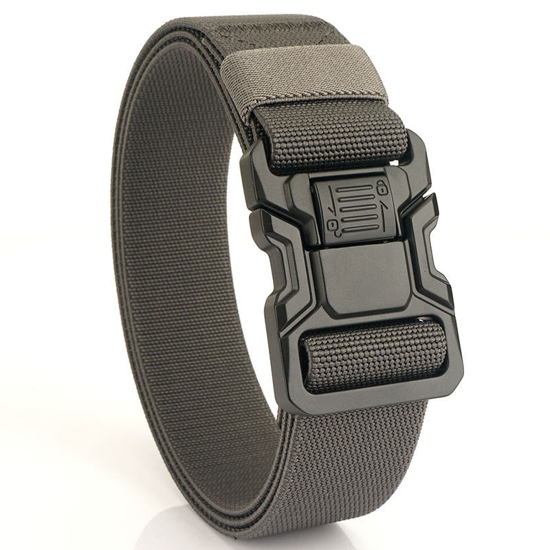 Men's Tactical Belt Elastic Quick Release Nylon Belt - Gray - 50in / 125cm - image 12