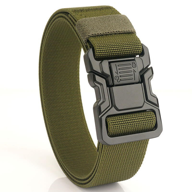 Men's Tactical Belt Elastic Quick Release Nylon Belt - Olive - 50in / 125cm - image 9
