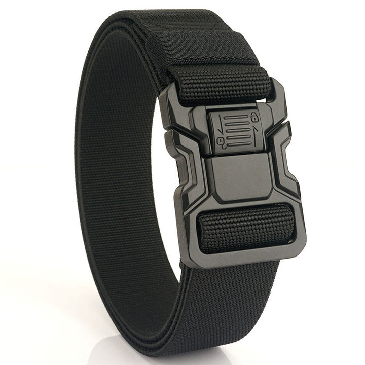 Men's Tactical Belt Elastic Quick Release Nylon Belt - Black - 50in / 125cm - image 1