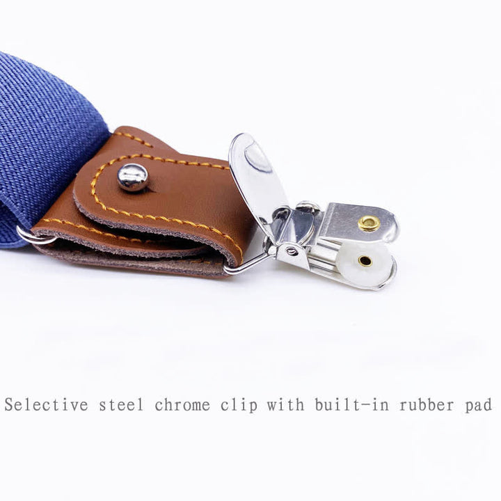 8Pcs Solid Color Combinable Buckle Adjustable Suspenders Set - image 6