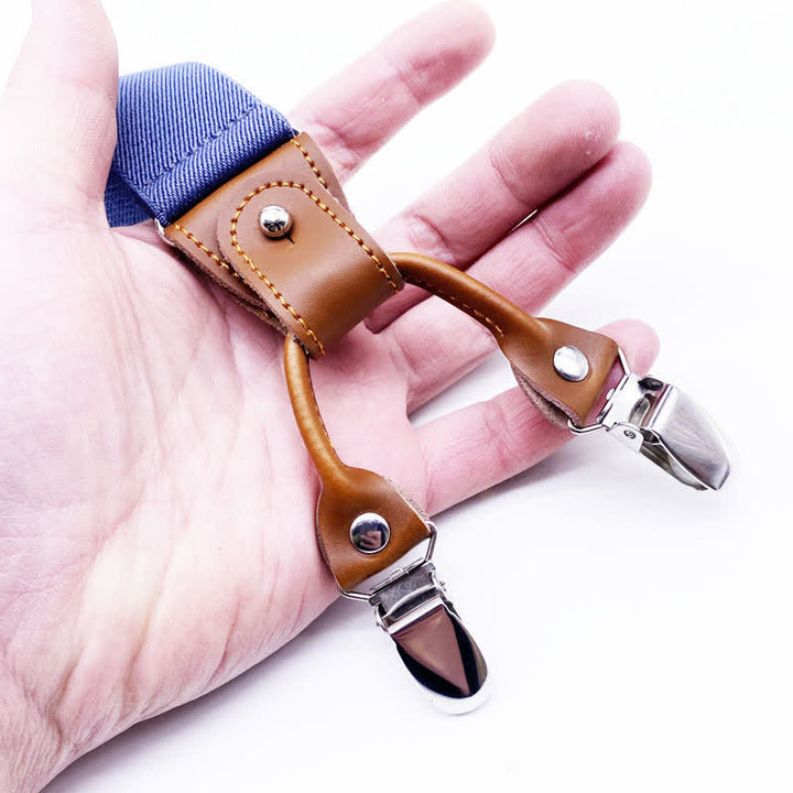 8Pcs Solid Color Combinable Buckle Adjustable Suspenders Set - image 6